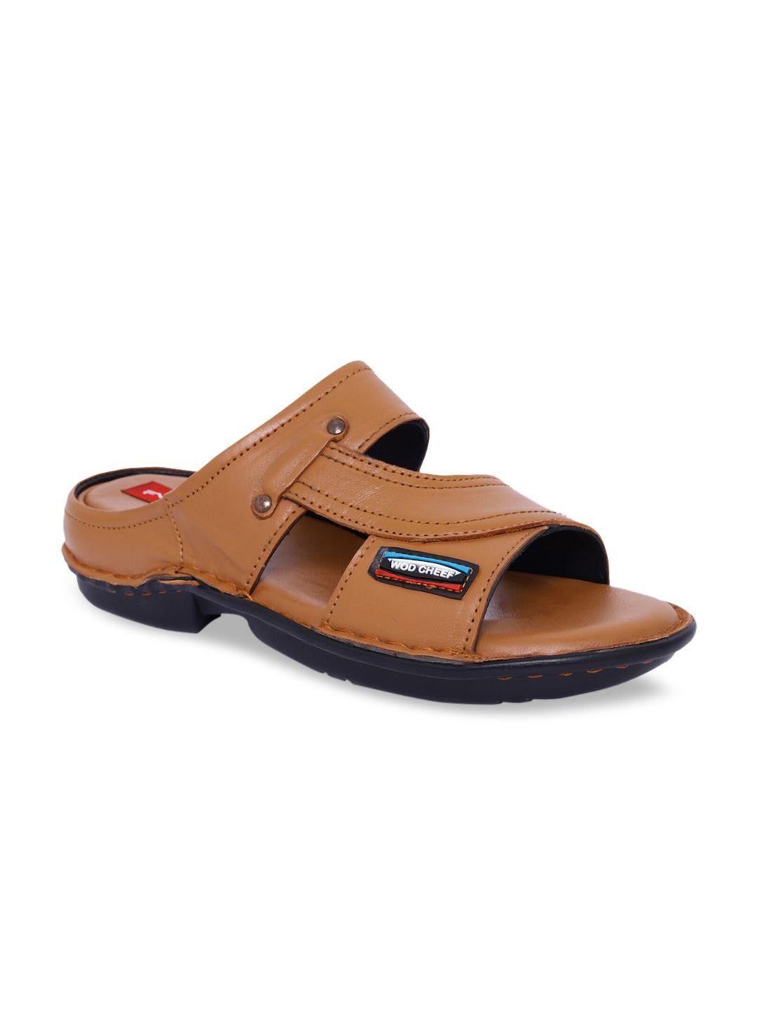 fashion victim men brown leather comfort sandals