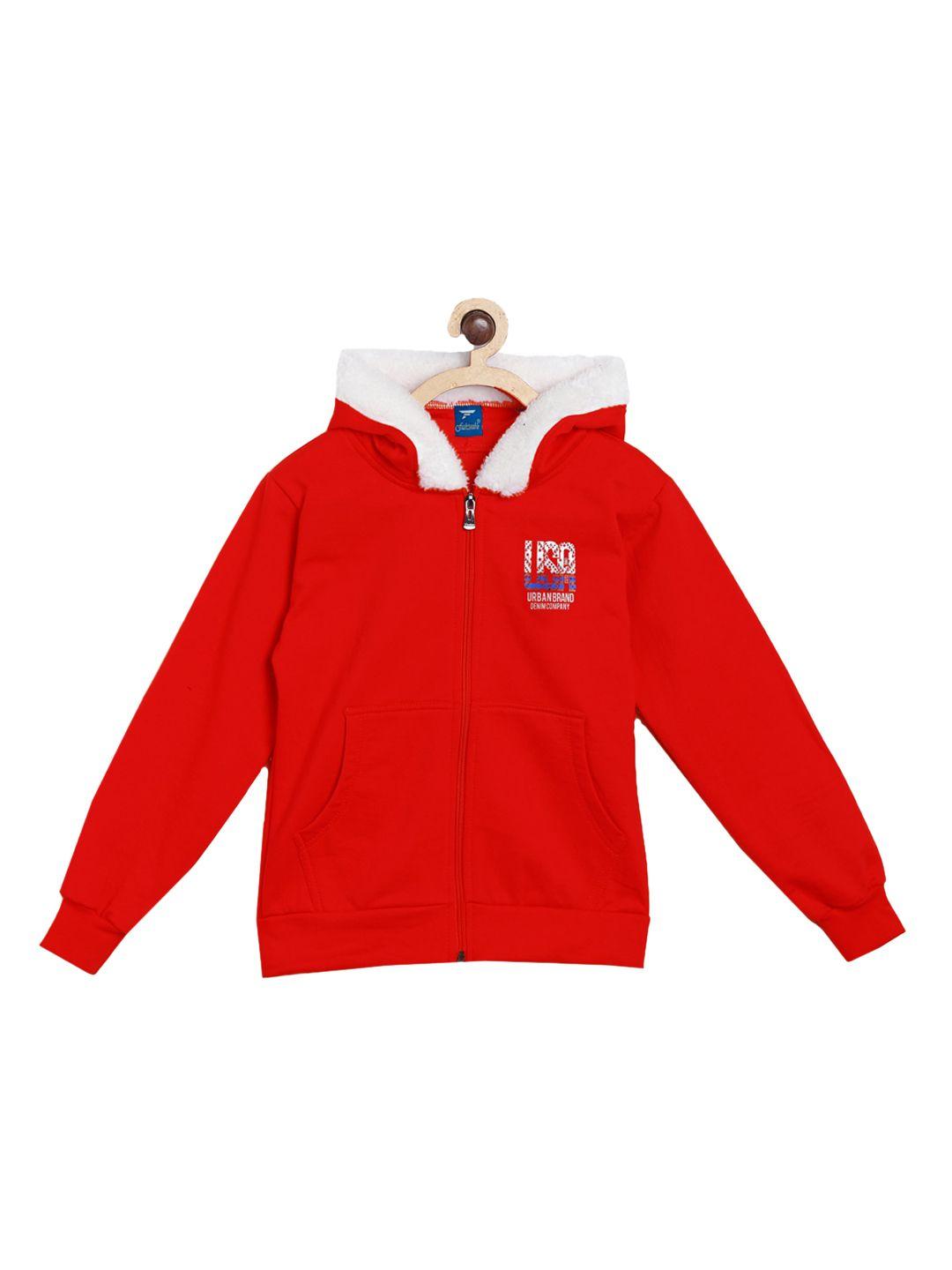 fashionable boys red hooded sweatshirt