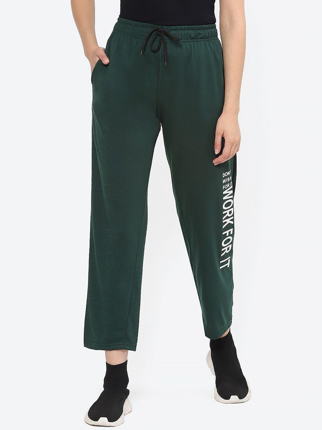 fashionable women regular fit cotton track pants