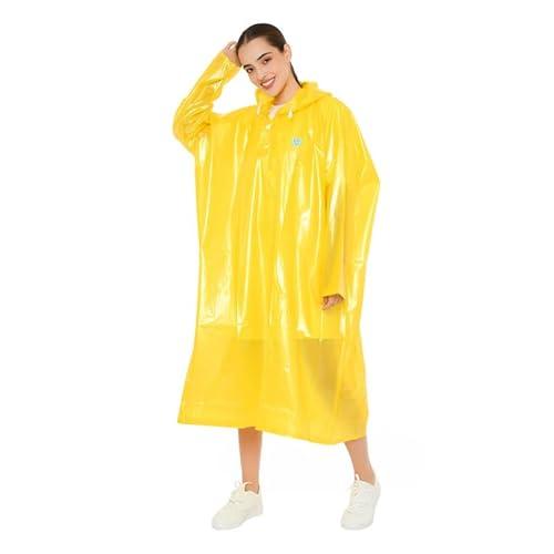 fashionio®-women/girls waterproof pvc women/girls transparent overcoat, freesize raincoat, rain ponchu (transparent) - yellow (xxxl)