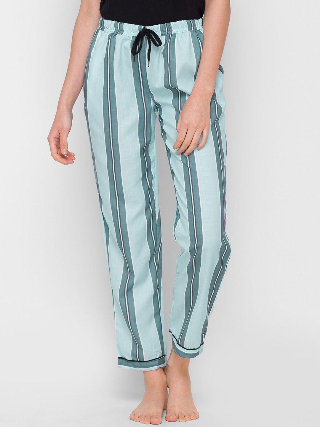 fashionrack women blue striped lounge pants