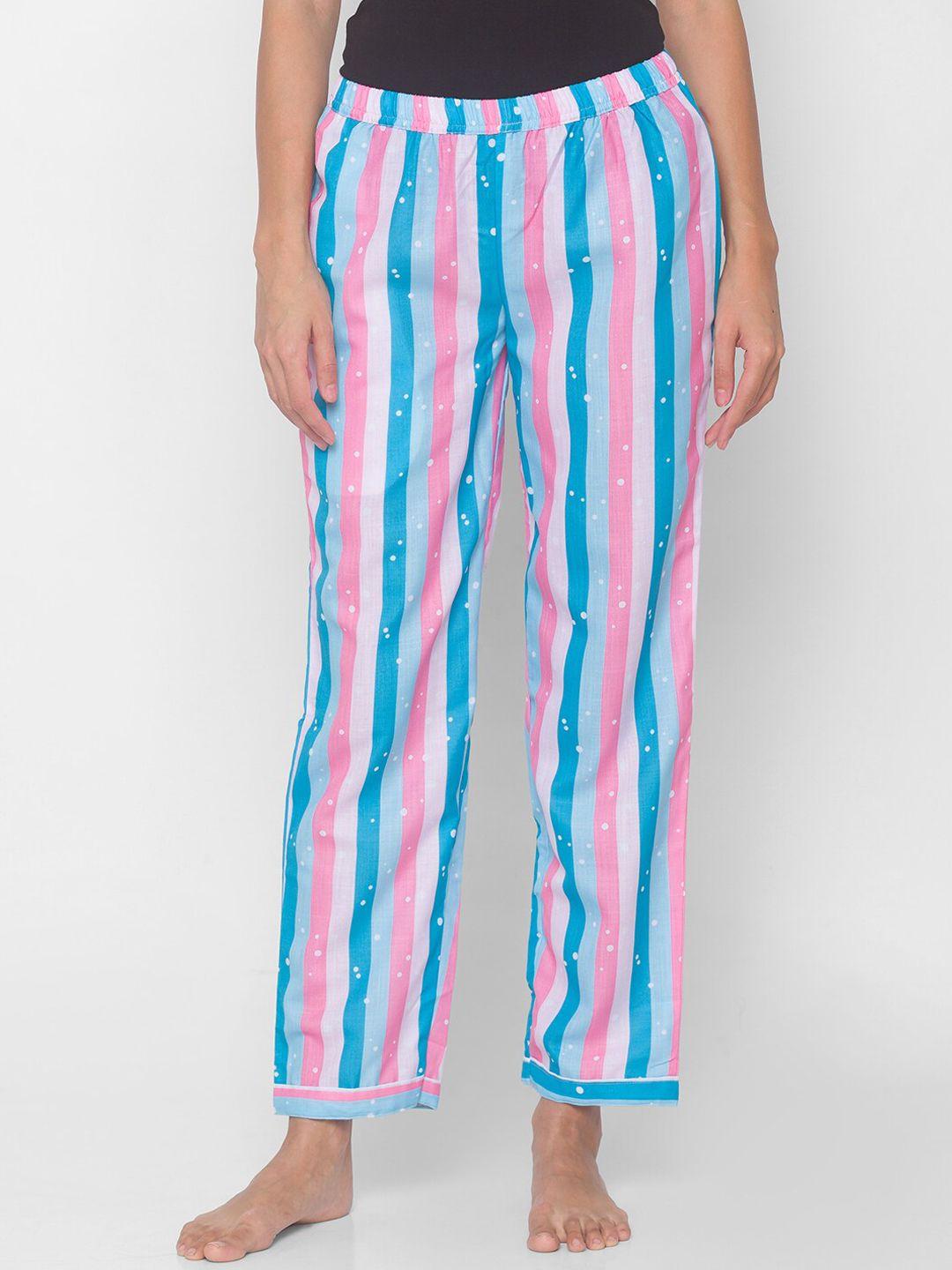 fashionrack women multicoloured striped lounge pants