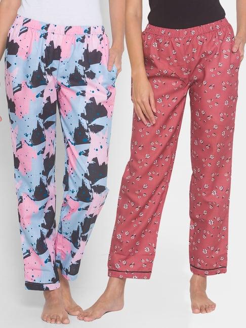 fashionrack brown & blue abstract pyjamas with pocket (pack of 2)