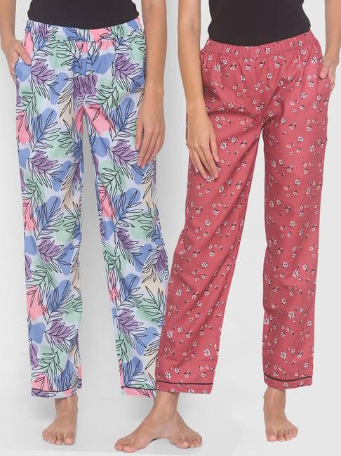 fashionrack brown & blue abstract pyjamas with pocket (pack of 2)