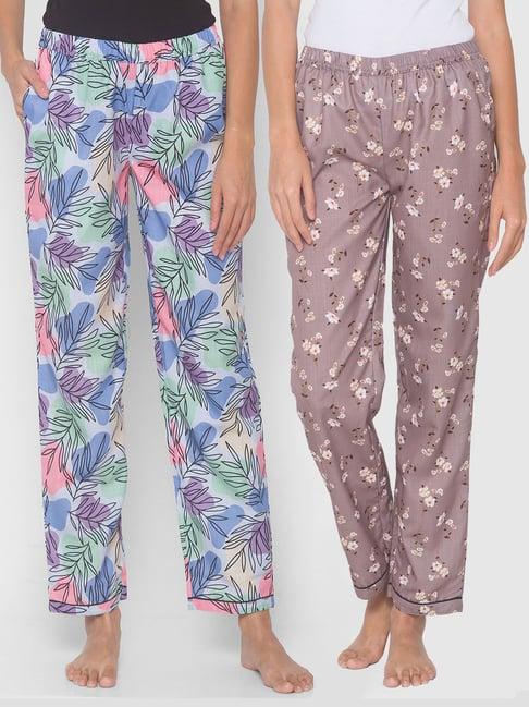 fashionrack brown & blue abstract pyjamas with pocket (pack of 2)
