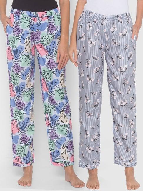 fashionrack grey & blue abstract pyjamas with pocket (pack of 2)