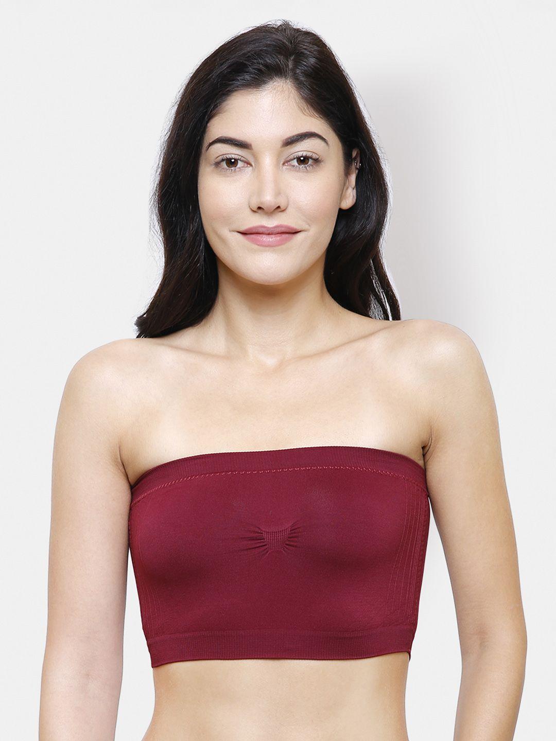 fashionrack maroon solid lightly padded non wired bra 950
