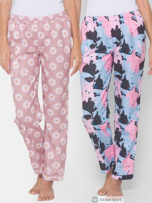 fashionrack pink & blue abstract pyjamas with pocket (pack of 2)