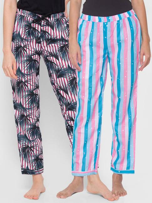 fashionrack pink & red stripes pyjamas with pocket (pack of 2)