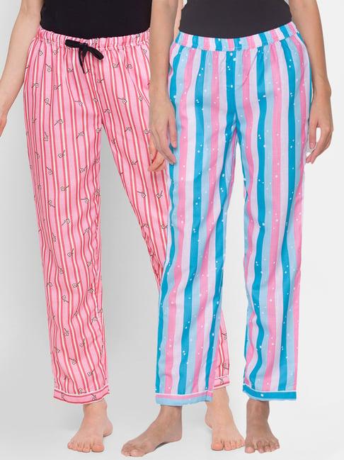 fashionrack pink stripes pyjamas with pocket (pack of 2)