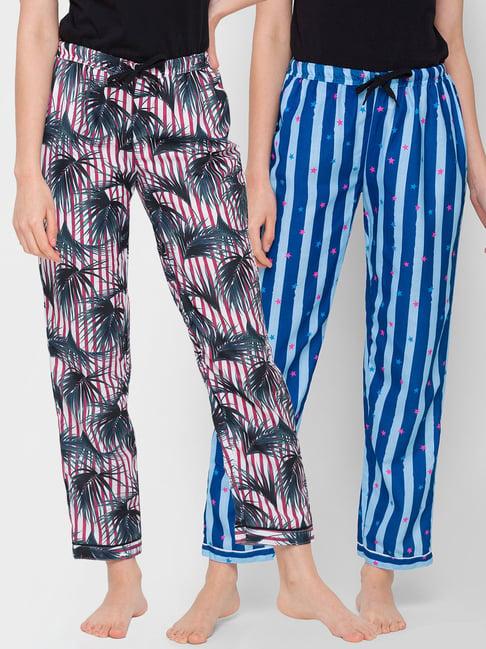 fashionrack red & blue stripes pyjamas with pocket (pack of 2)