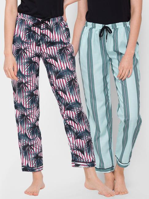 fashionrack red & blue stripes pyjamas with pocket (pack of 2)