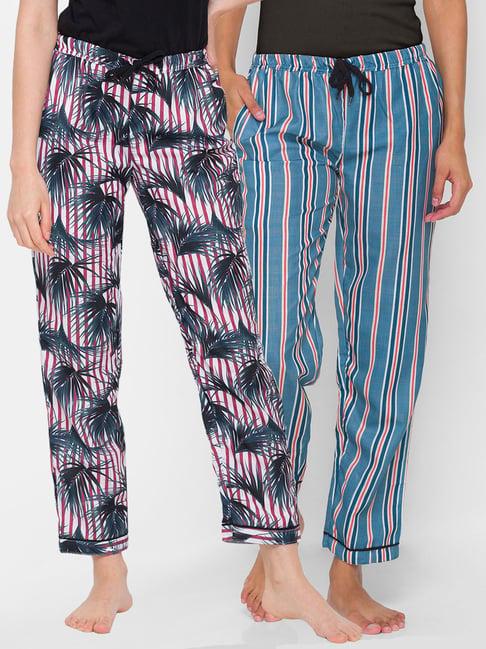 fashionrack red & navy stripes pyjamas with pocket (pack of 2)