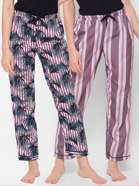 fashionrack red & pink stripes pyjamas with pocket (pack of 2)