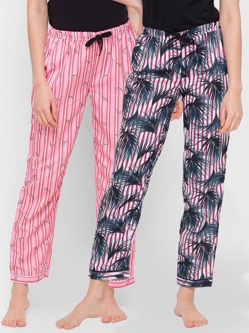 fashionrack red & pink stripes pyjamas with pocket (pack of 2)