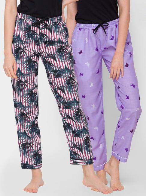 fashionrack red & purple stripes pyjamas with pocket (pack of 2)