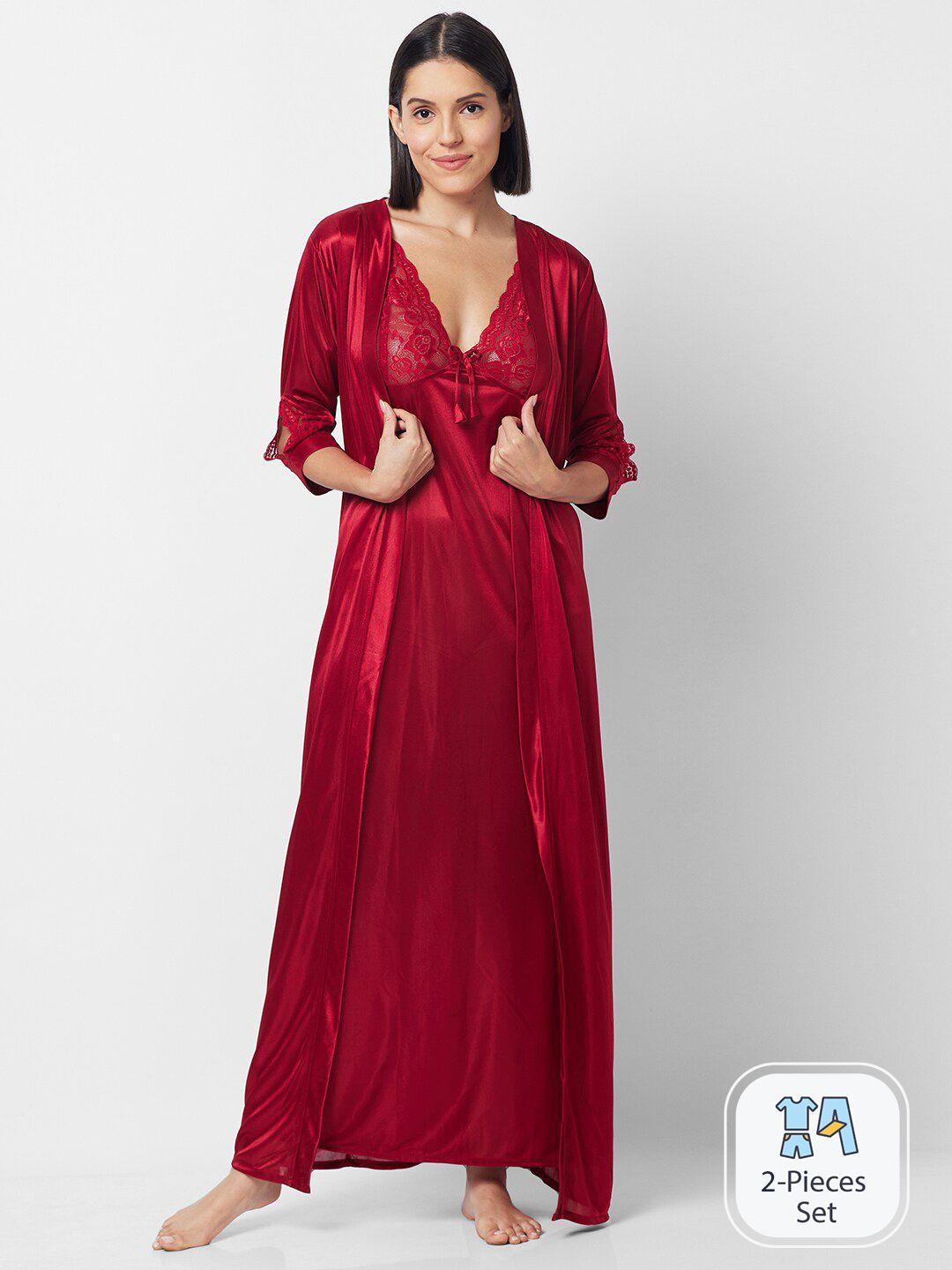 fashionrack satin maxi nightdress with robe