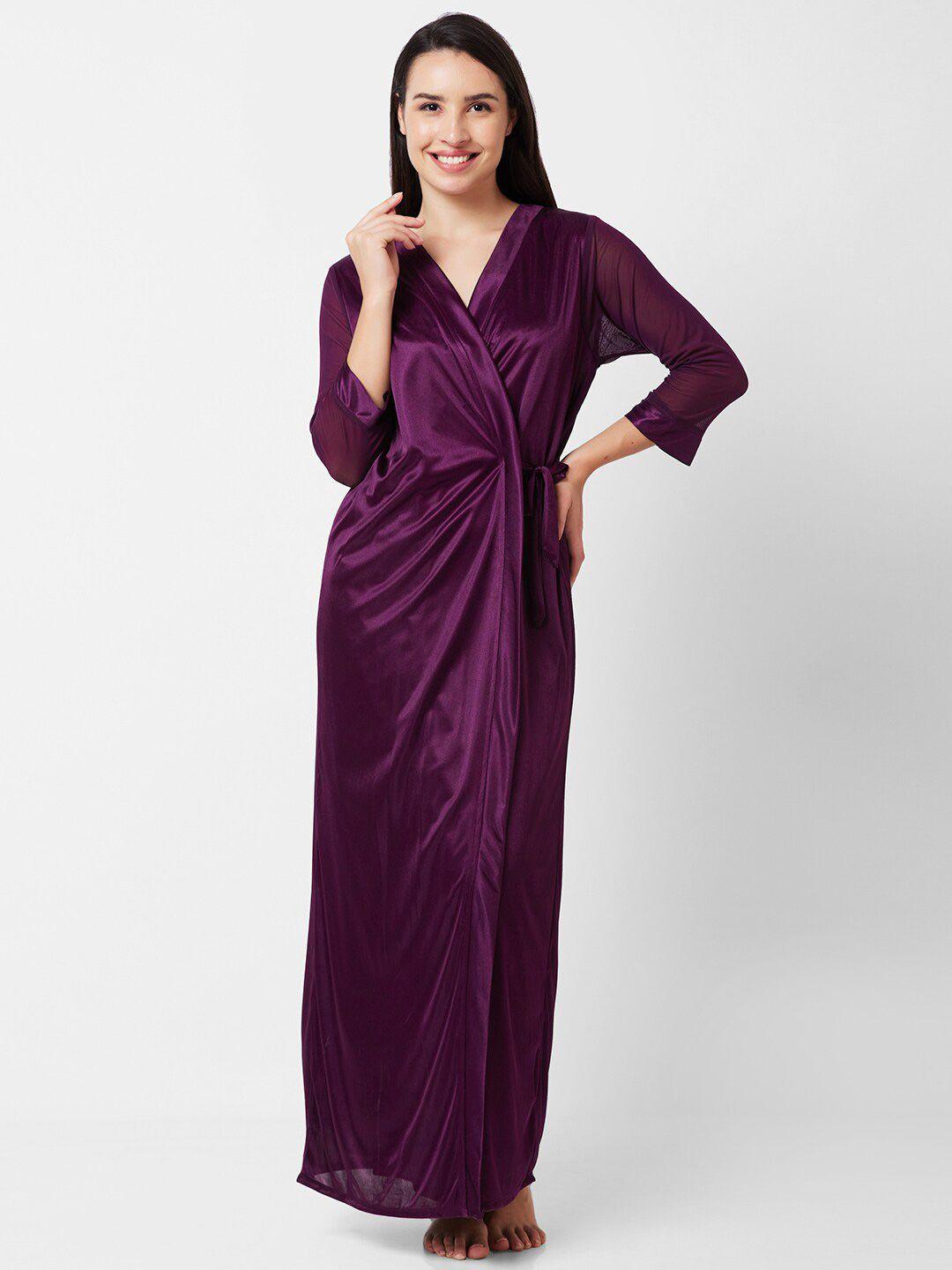 fashionrack satin maxi wrap nightdress with robe