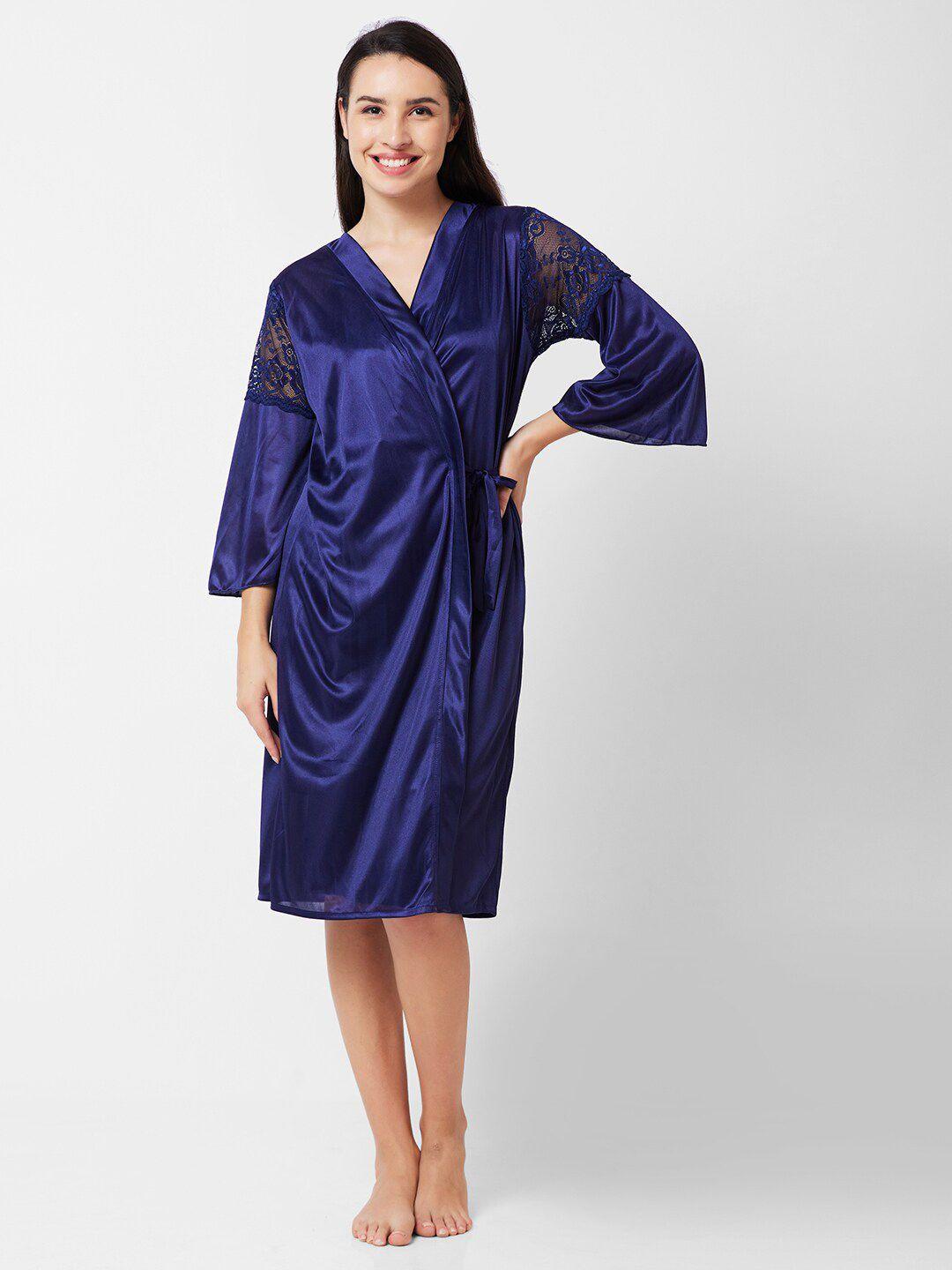 fashionrack shoulder straps satin nightdress with robe