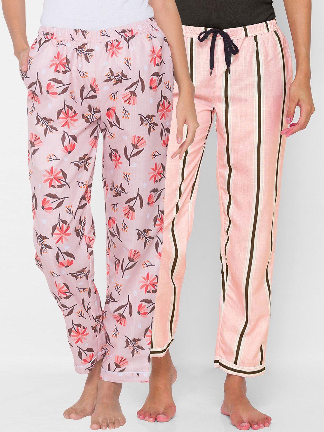 fashionrack women pack of 2 pink cotton lounge pants