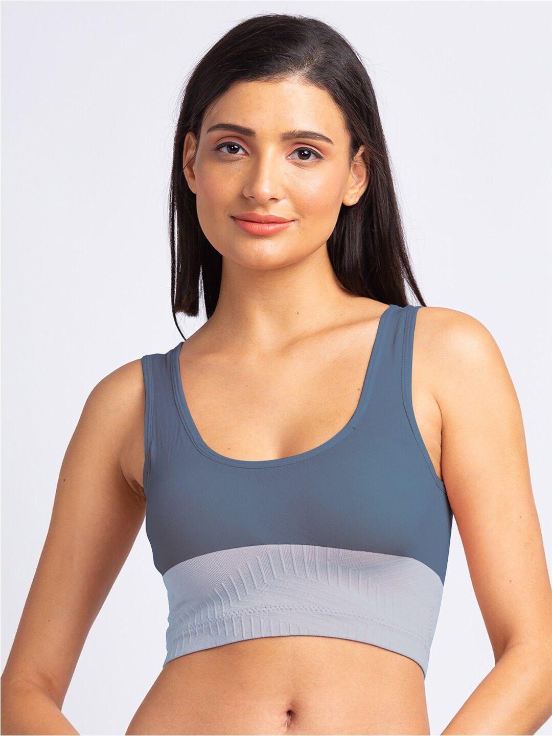 fashionrack workout cotton anti-microbial colourblocked non-padded bra