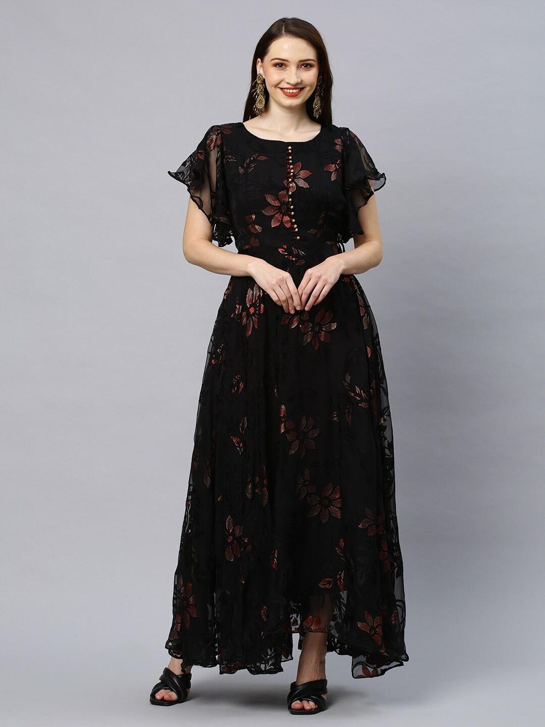 fashor  floral georgette maxi dress