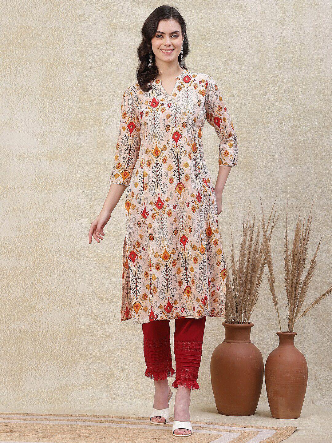 fashor abstract printed sequinned angrakha kurta