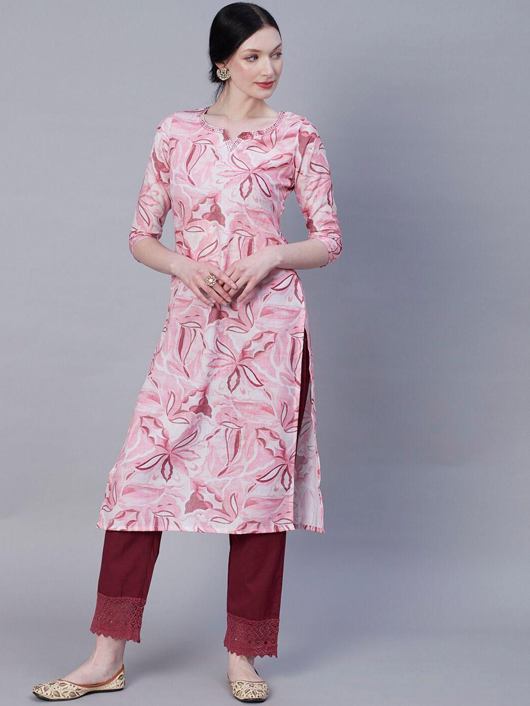 fashor abstract printed straight kurta