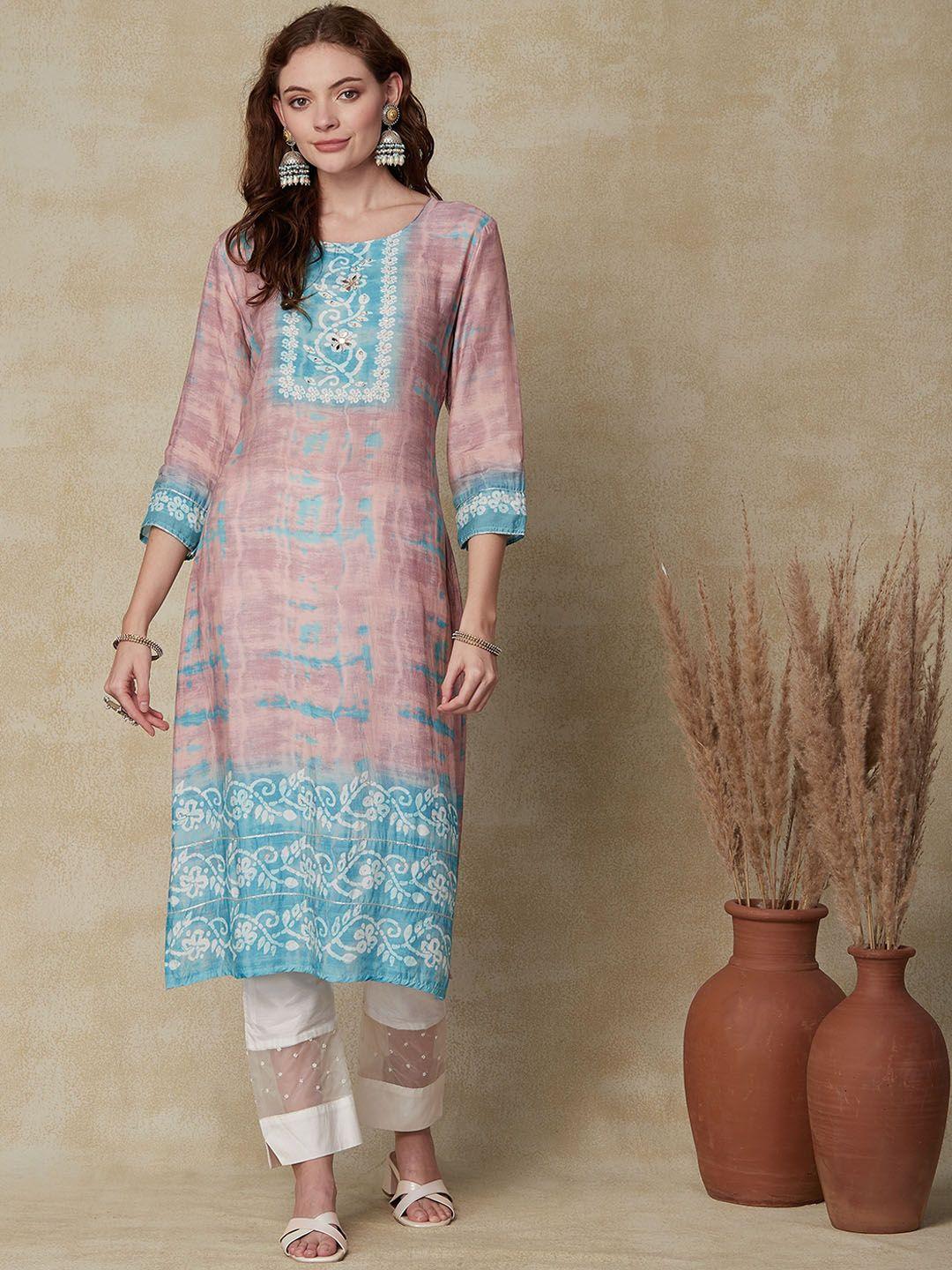 fashor abstract printed straight kurta