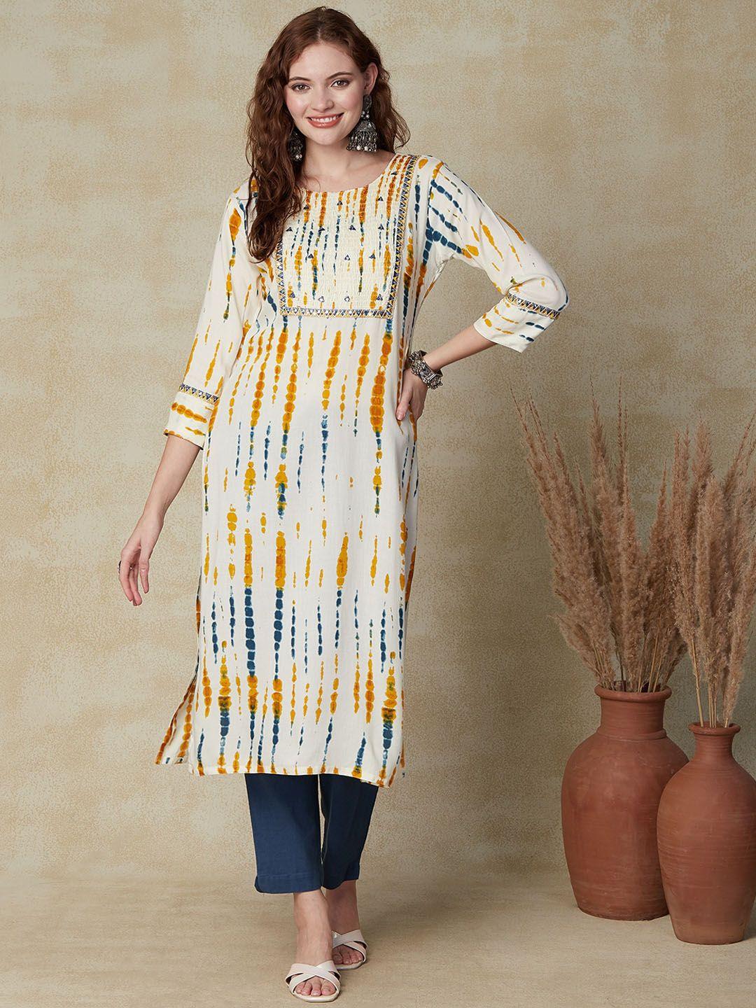 fashor abstract printed straight kurta