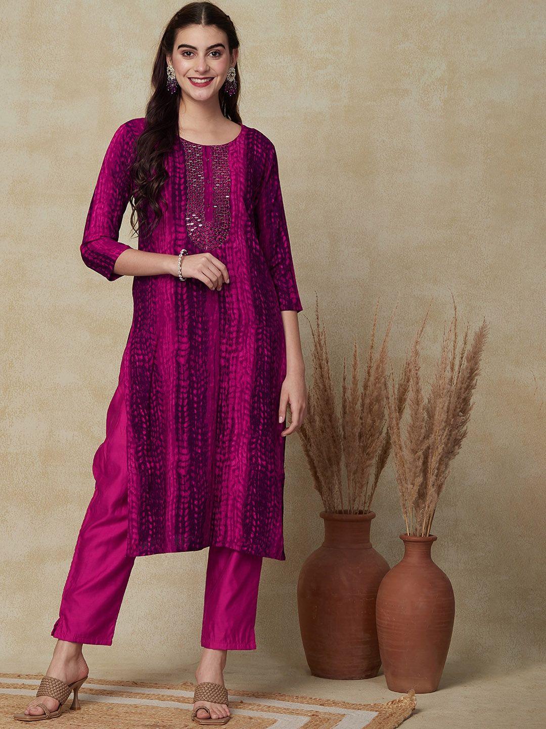 fashor abstract printed straight kurta