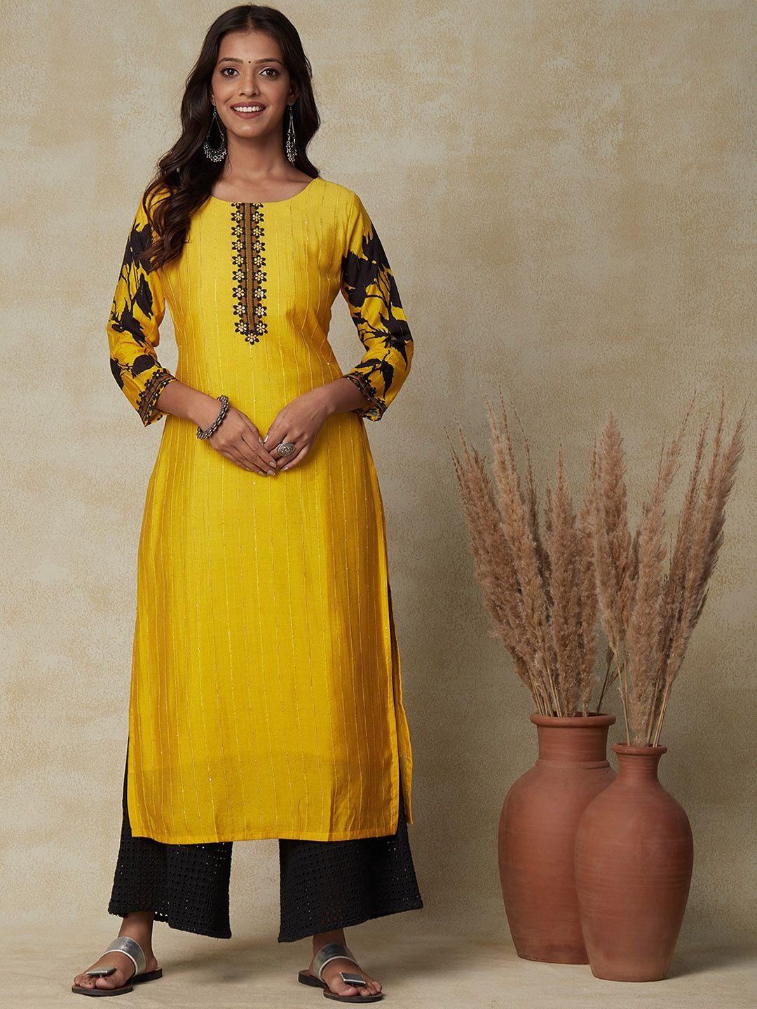 fashor ethnic motifs embroidered sequined kurta