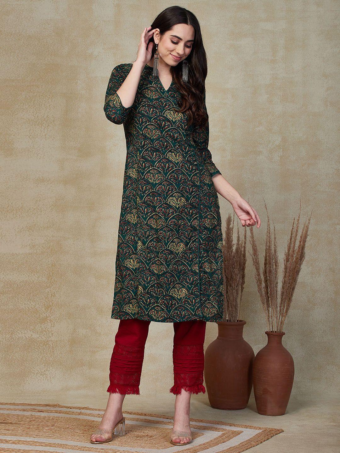 fashor ethnic motifs printed cotton kurta