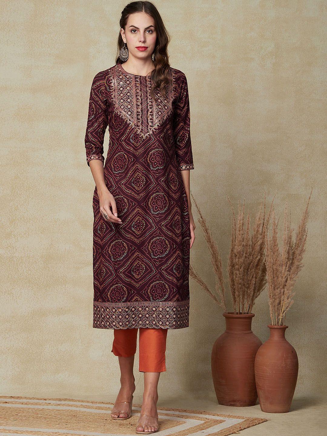 fashor ethnic motifs printed kurta