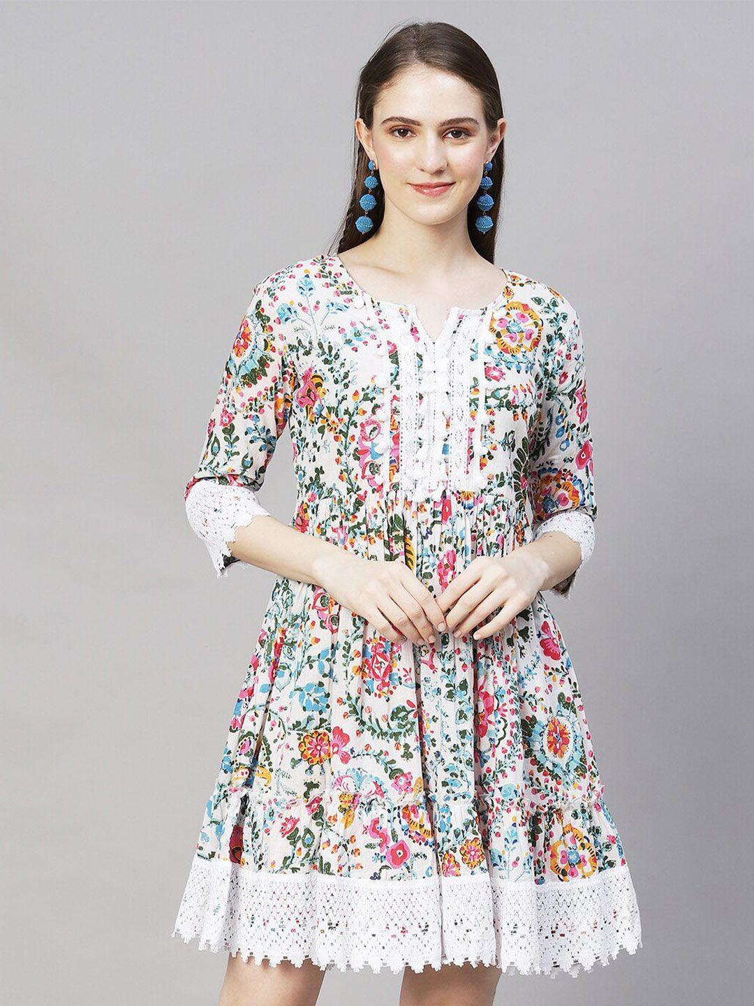 fashor floral a-line cotton dress