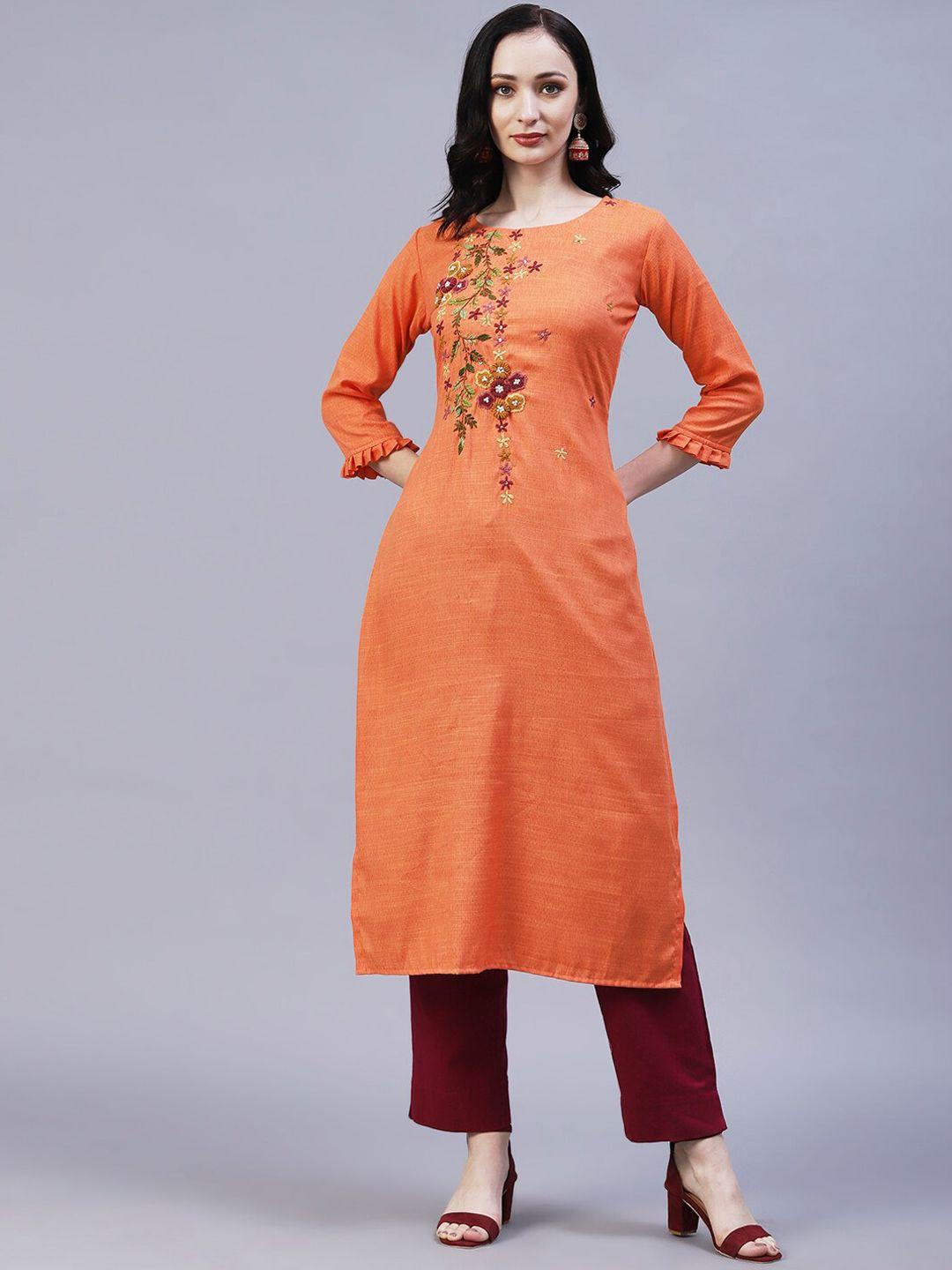 fashor floral embroidered beads and stoned work kurta