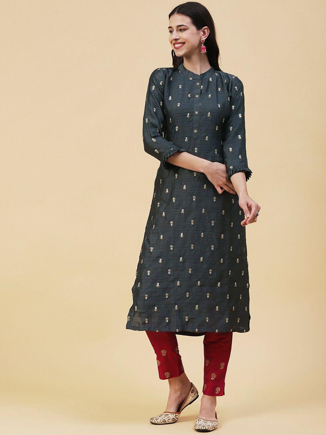 fashor floral embroidered sequins kurta