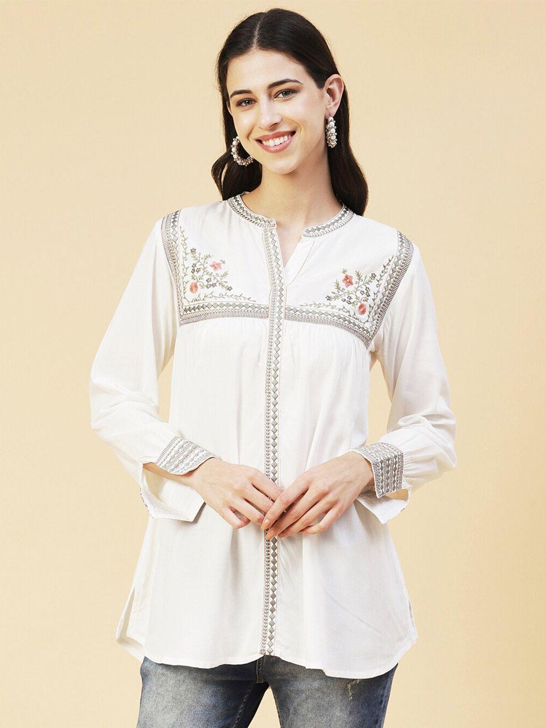 fashor floral embroidered thread work kurti