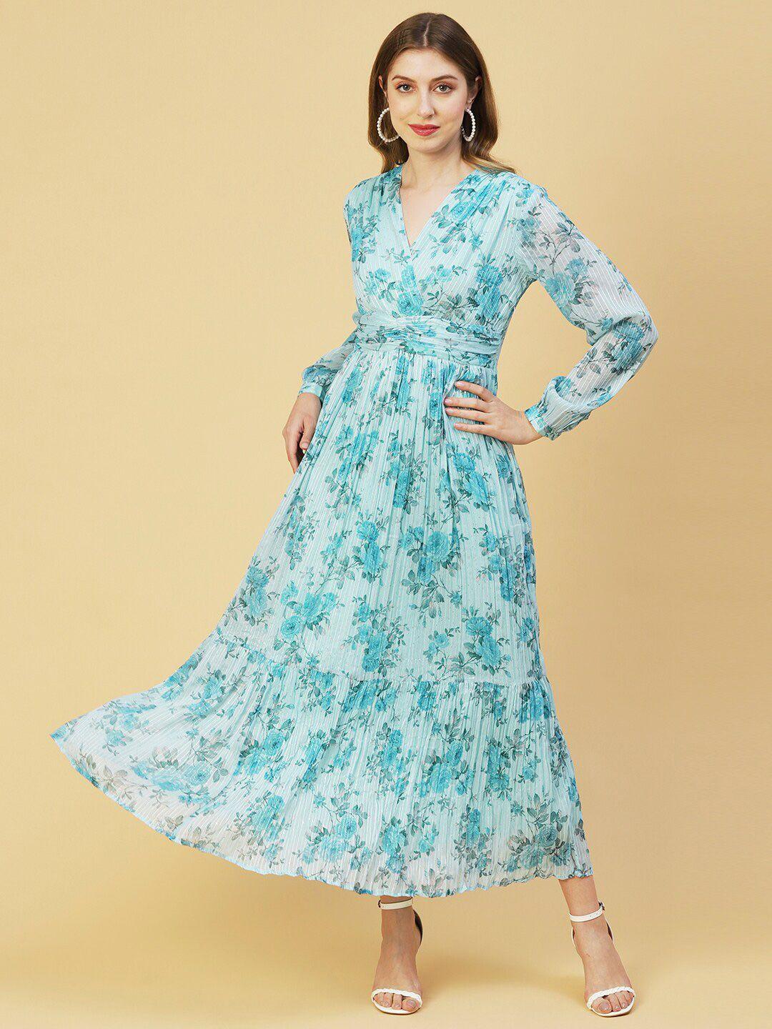 fashor floral print chiffon maxi dress