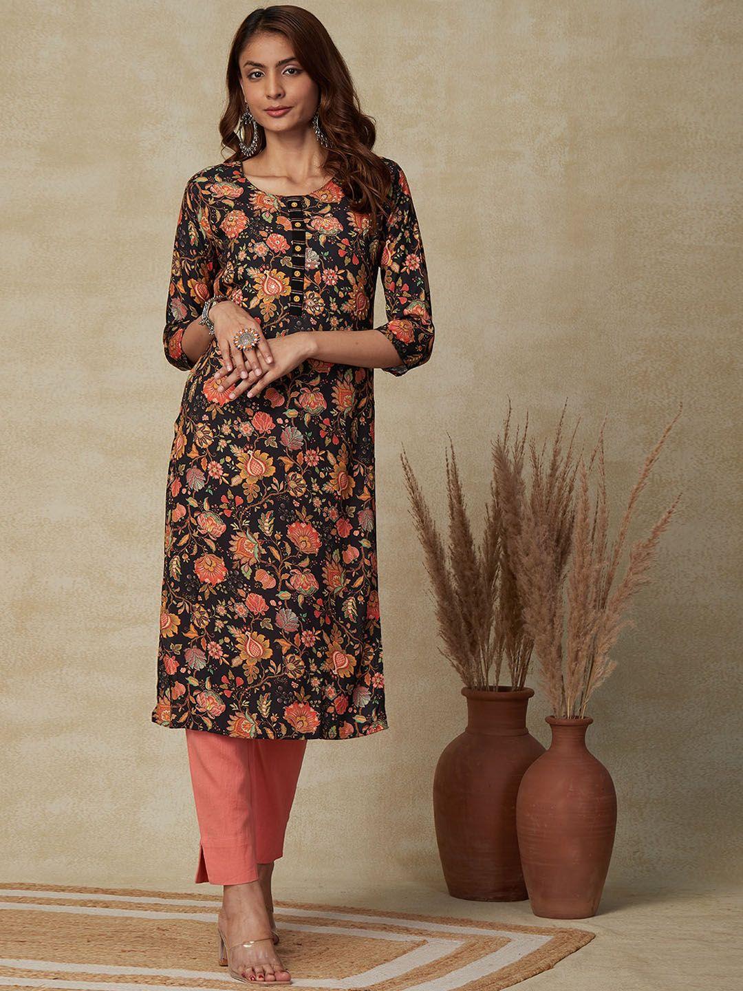 fashor floral printed straight kurta