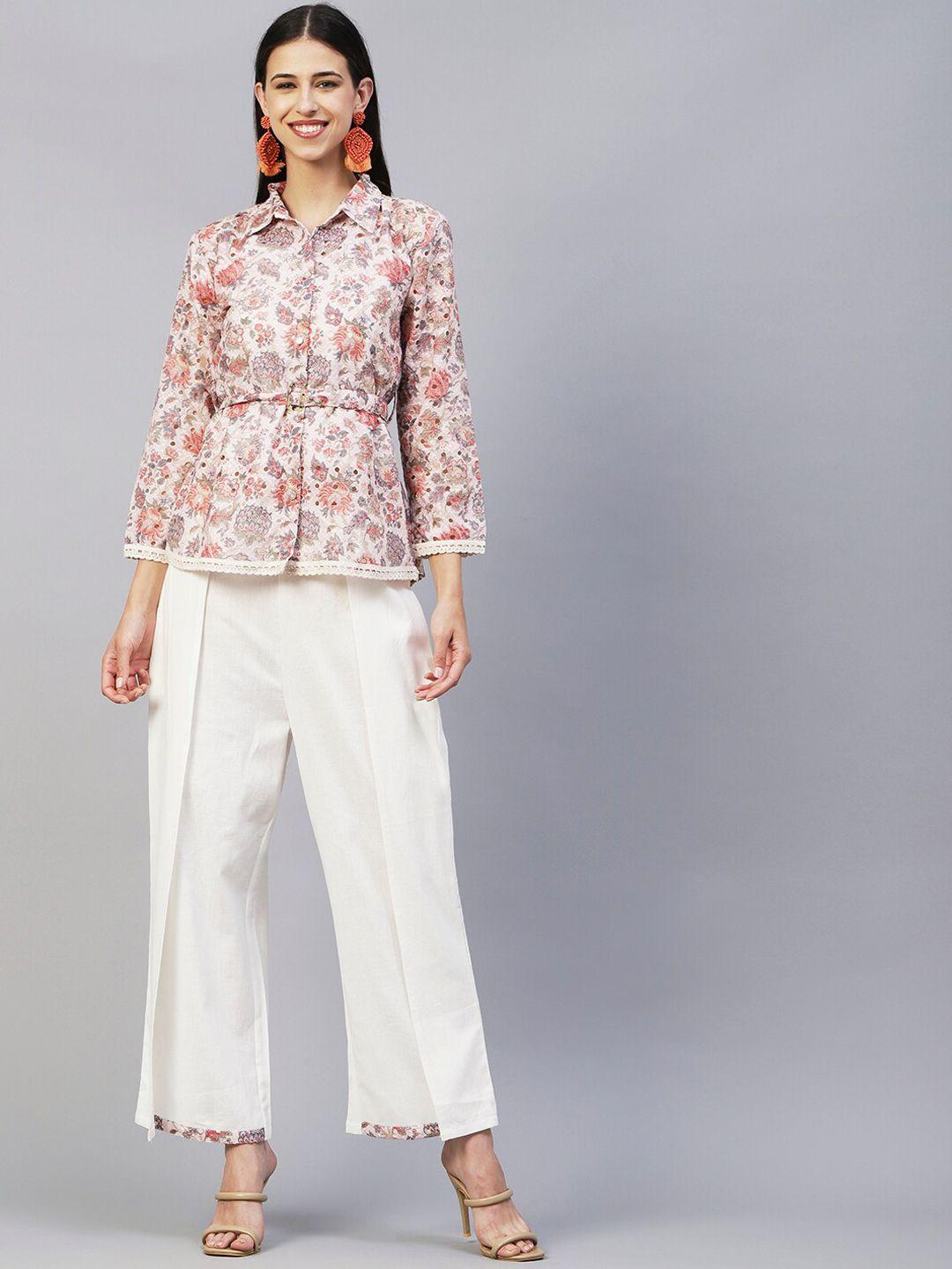 fashor floral printed top & trousers co-ords