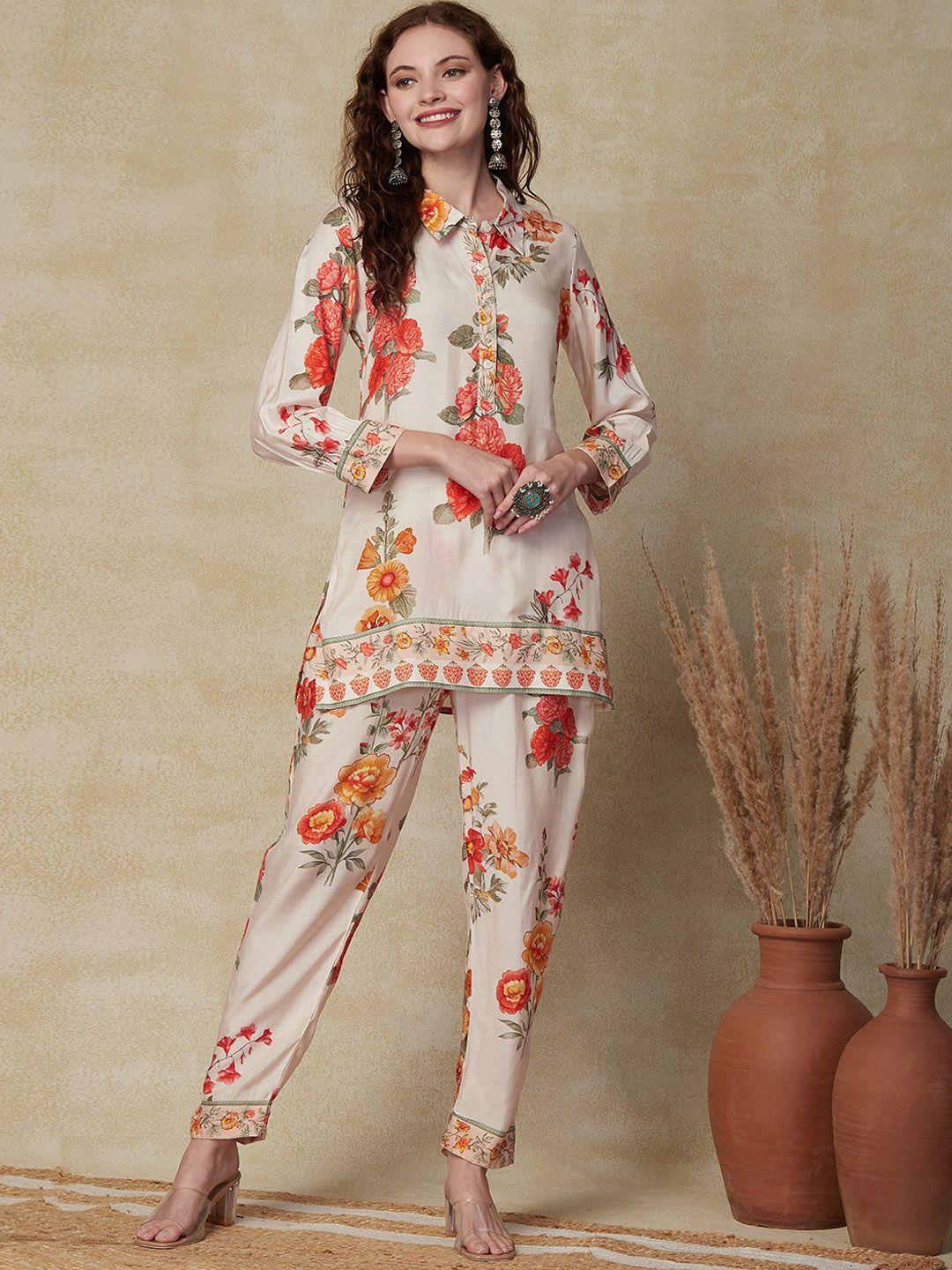 fashor floral printed top with trousers