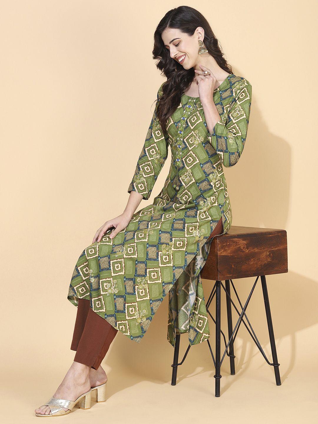 fashor geometric printed kurta