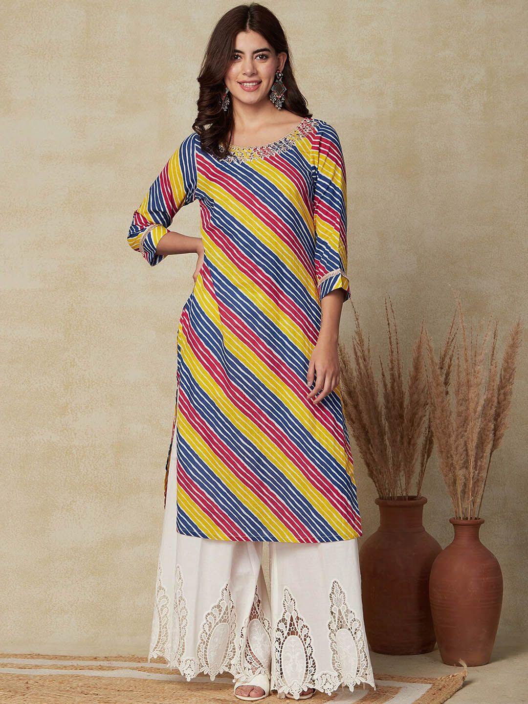 fashor leheriya printed cotton kurta