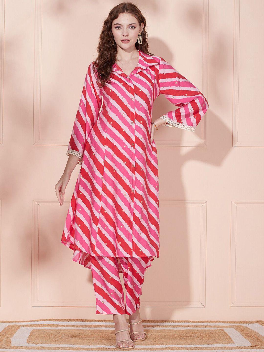 fashor leheriya printed kurta with trousers