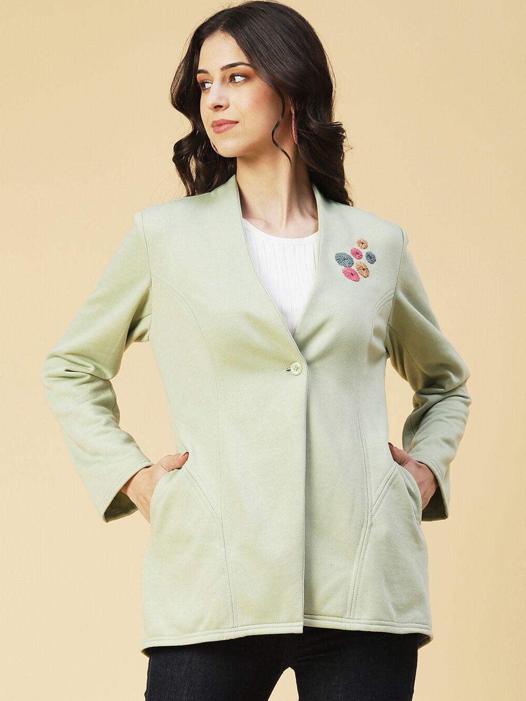 fashor lightweight tailored jacket with embroidery details