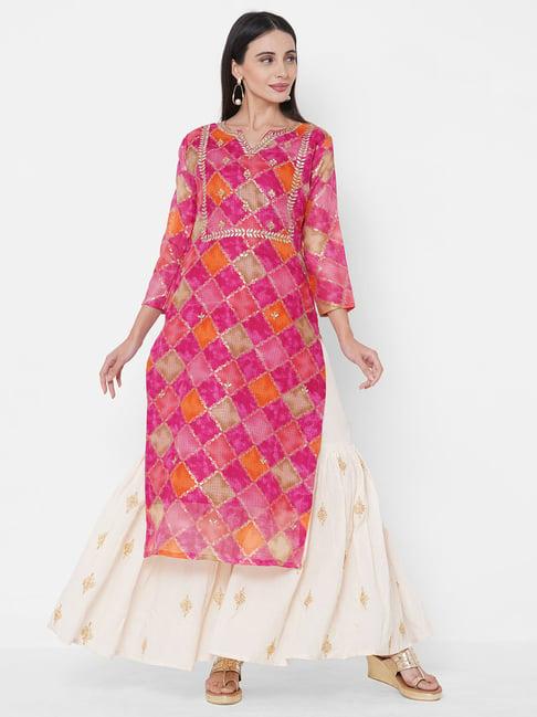 fashor multicolor embellished straight kurta