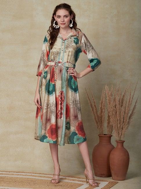 fashor multicolored embellished a-line dress