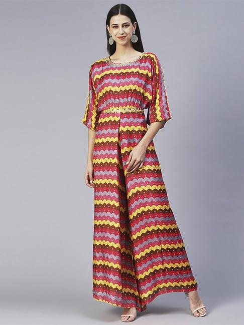 fashor multicolored printed jumpsuit
