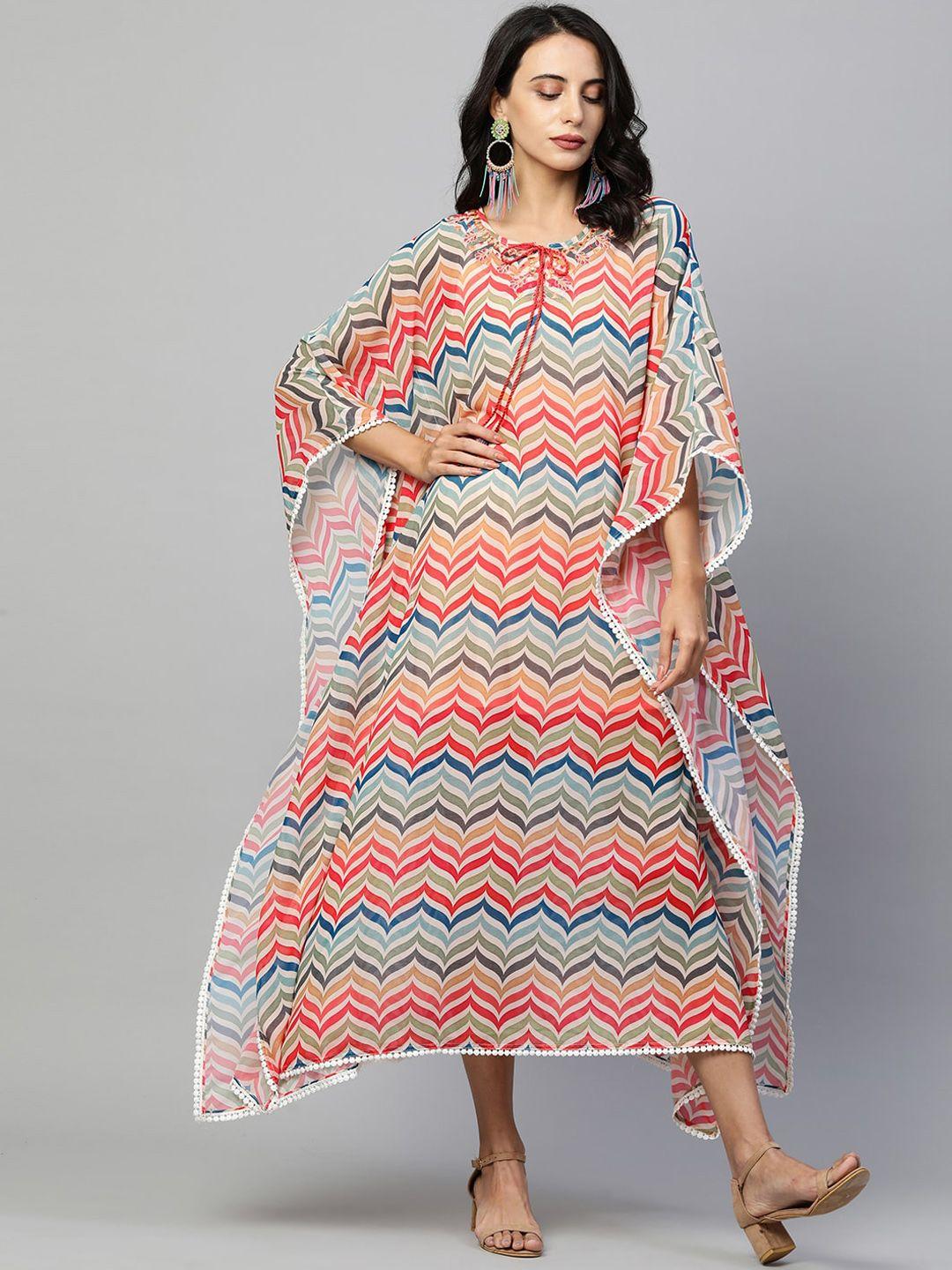 fashor multicoloured georgette maxi dress